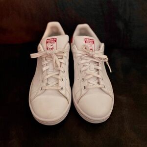 Adidas Women’s/Big Girl’s White & Pink Adidas Stan Smith Sneakers Size 5 GUC